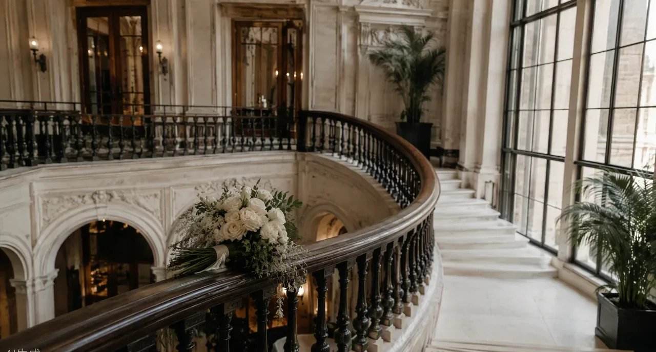 Elegantes Treppenhaus eines Luxushotels